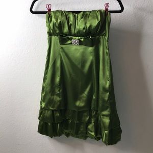 Olive green prom/homecoming dress